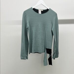 Dorothee Schumacher Teal Fringe Sweater